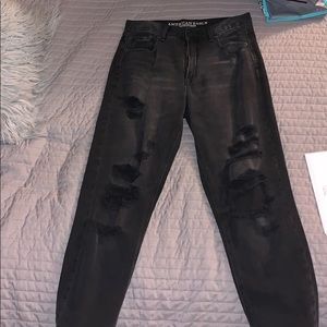 ripped black mom jeans